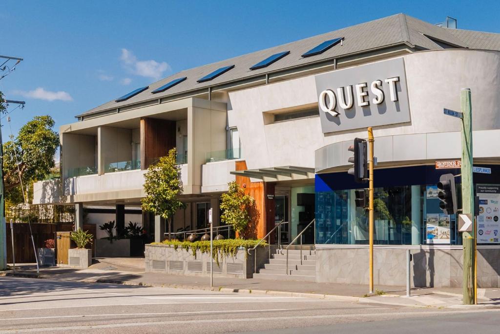 a quest store on the corner of a street at Quest Brighton on the Bay in Melbourne