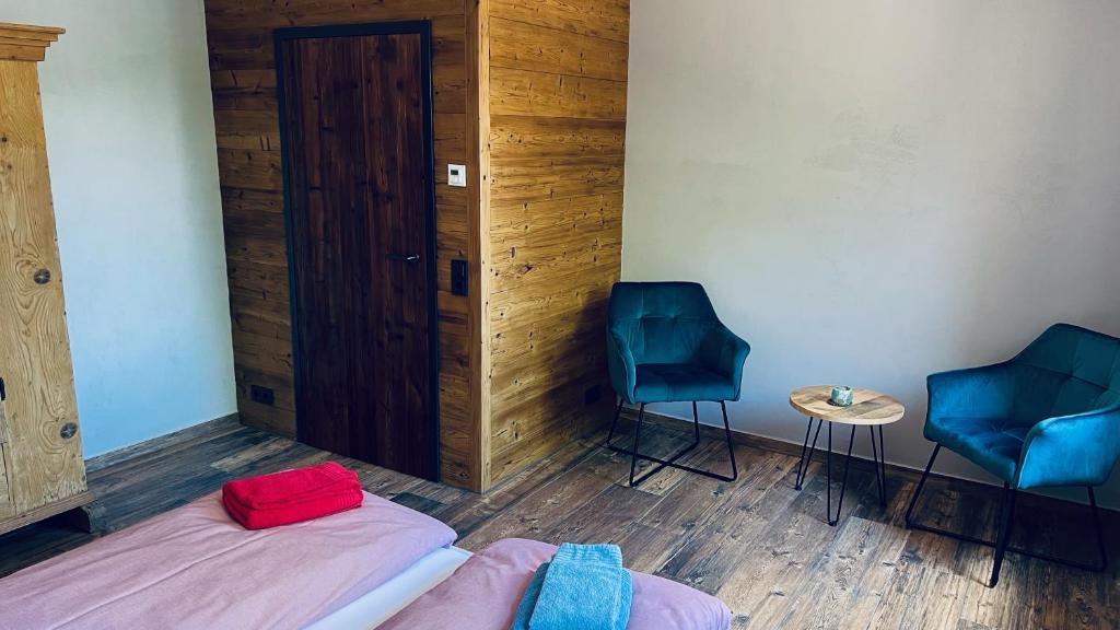 Postel nebo postele na pokoji v ubytování Feuerstelle8