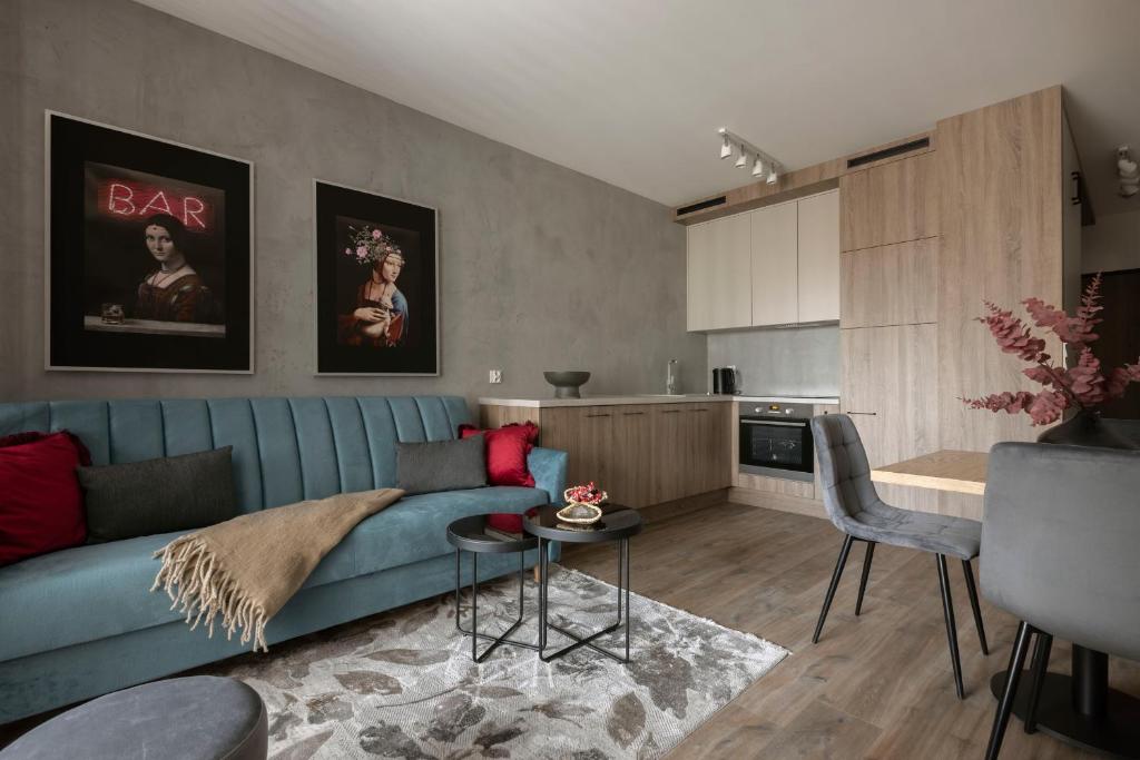 Kuchyňa alebo kuchynka v ubytovaní Glow Apartments, Gdańsk Śląska 12