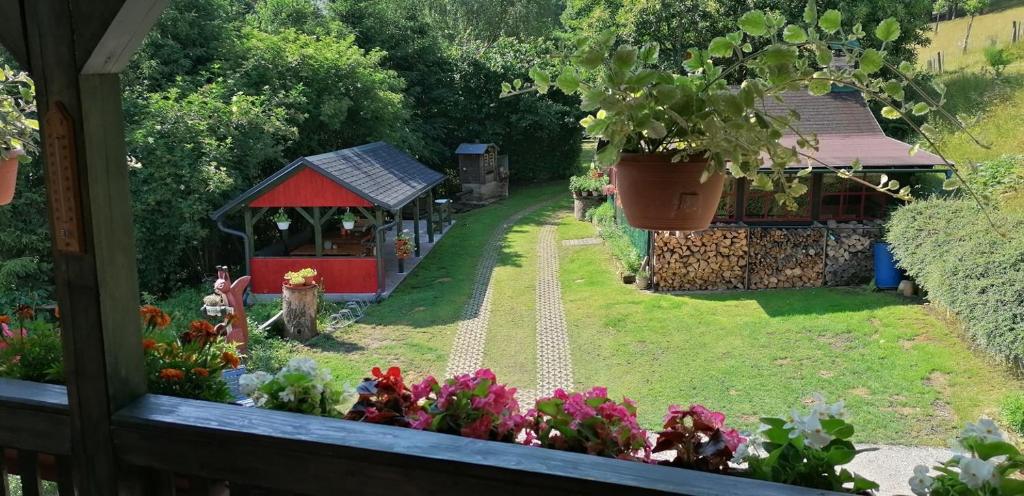 Zahrada ubytování Penzion Na Výšinkách, Jetřichovice, České Švýcarsko