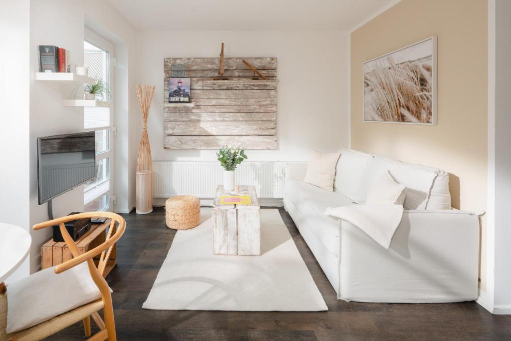 Posezení v ubytování Haus Salz&Sand Wohnung Salz