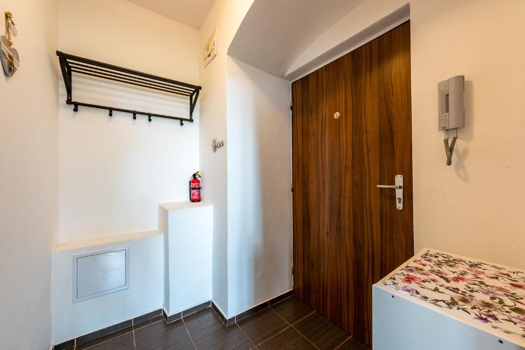 Postel nebo postele na pokoji v ubytování Apartmán Hartmanice