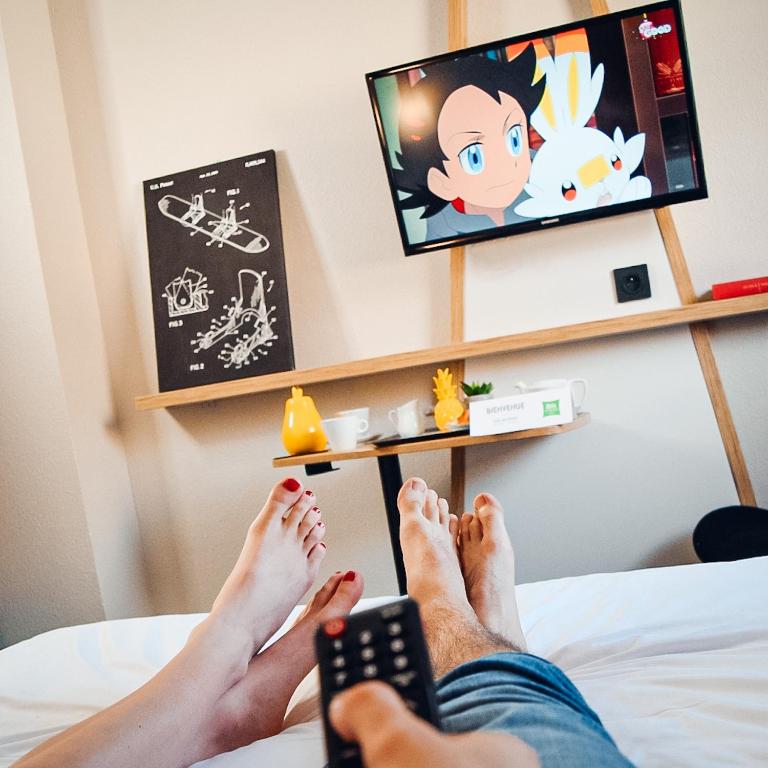 TV a/nebo společenská místnost v ubytování Ibis Styles Crolles Grenoble A41