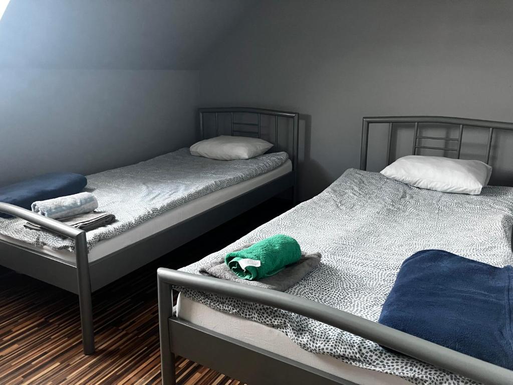 Postel nebo postele na pokoji v ubytování Wisełka