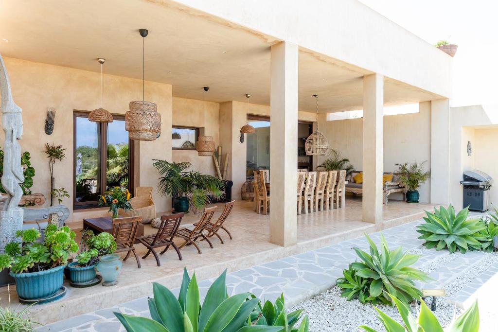 A garden outside Lavish Ibizan Villa Beautiful Gardens Villa Izarra Private Pool Wonderful Country Views San Jose