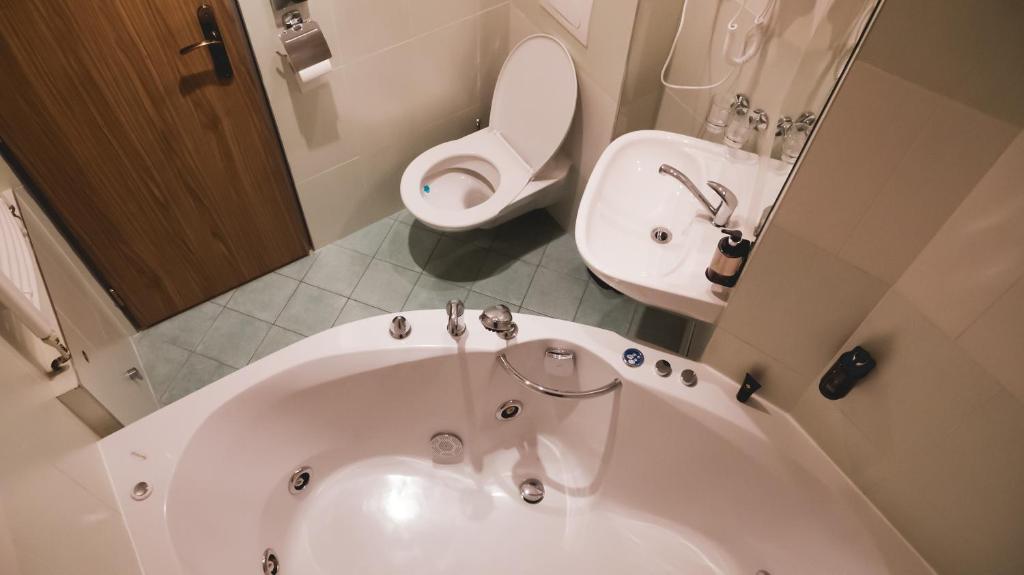 Koupelna v ubytování Hotel U Ševce