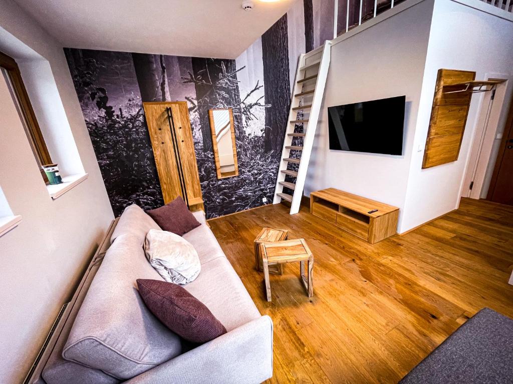 Telewizja i/lub zestaw kina domowego w obiekcie Apartman Bratrouchov