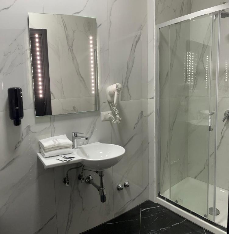 Koupelna v ubytování Hotel Trionfal