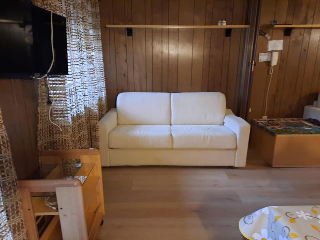 Televízia a/alebo spoločenská miestnosť v ubytovaní Monolocale sulle piste del Cervino Residence Rododendro
