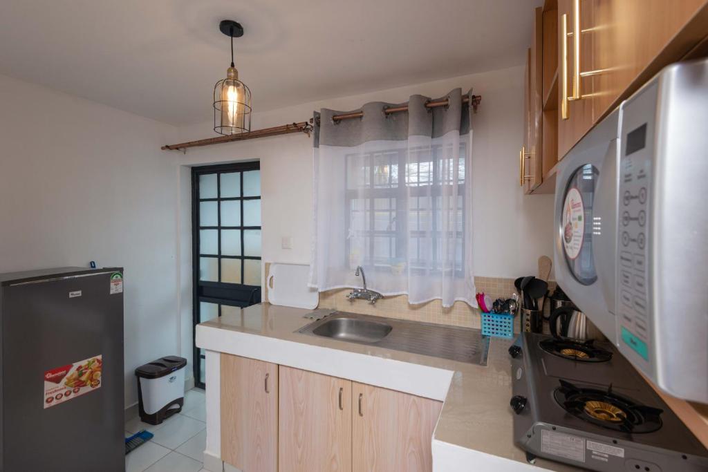 Kuchyň nebo kuchyňský kout v ubytování Athi Luxury Suites