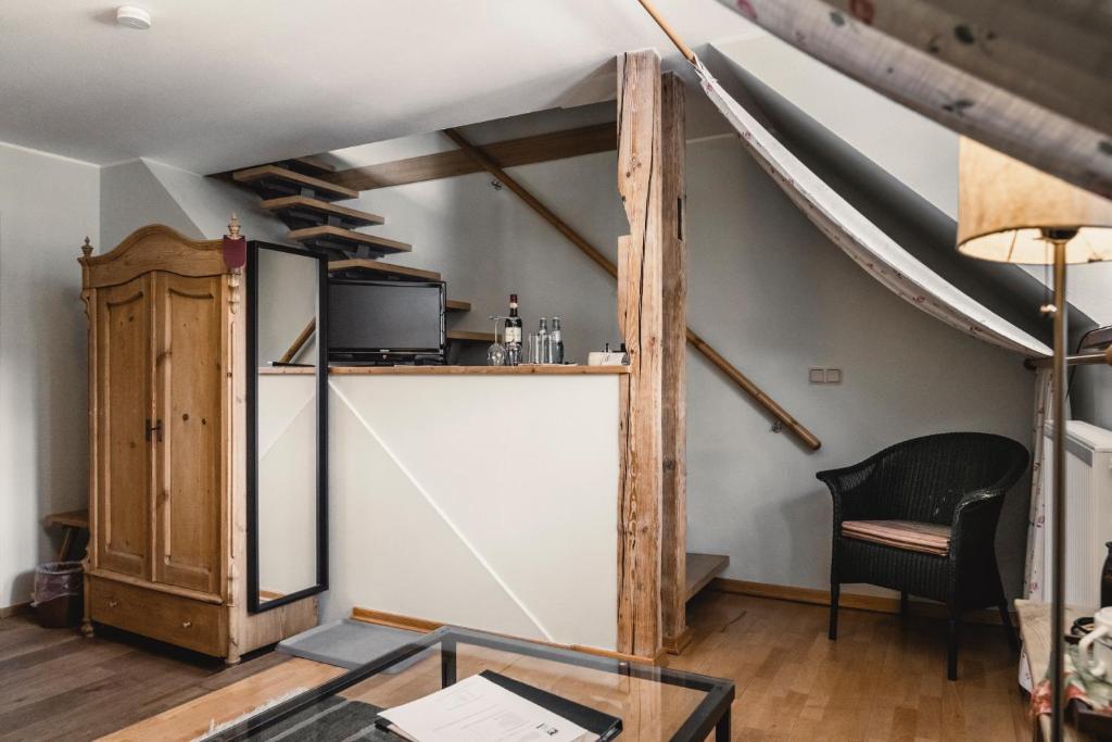 Kuchyň nebo kuchyňský kout v ubytování Altsächsischer Gasthof Kleines Vorwerk