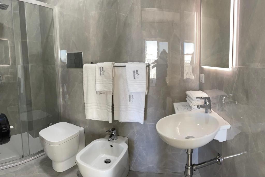 Koupelna v ubytování Hotel Trionfal
