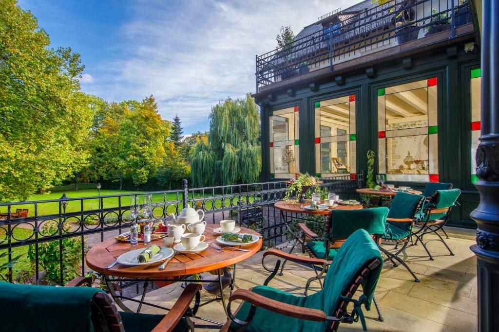 Balkón nebo terasa v ubytování Luxus Hotel Design Villa Ottilienruh Ilsenburg im Harz
