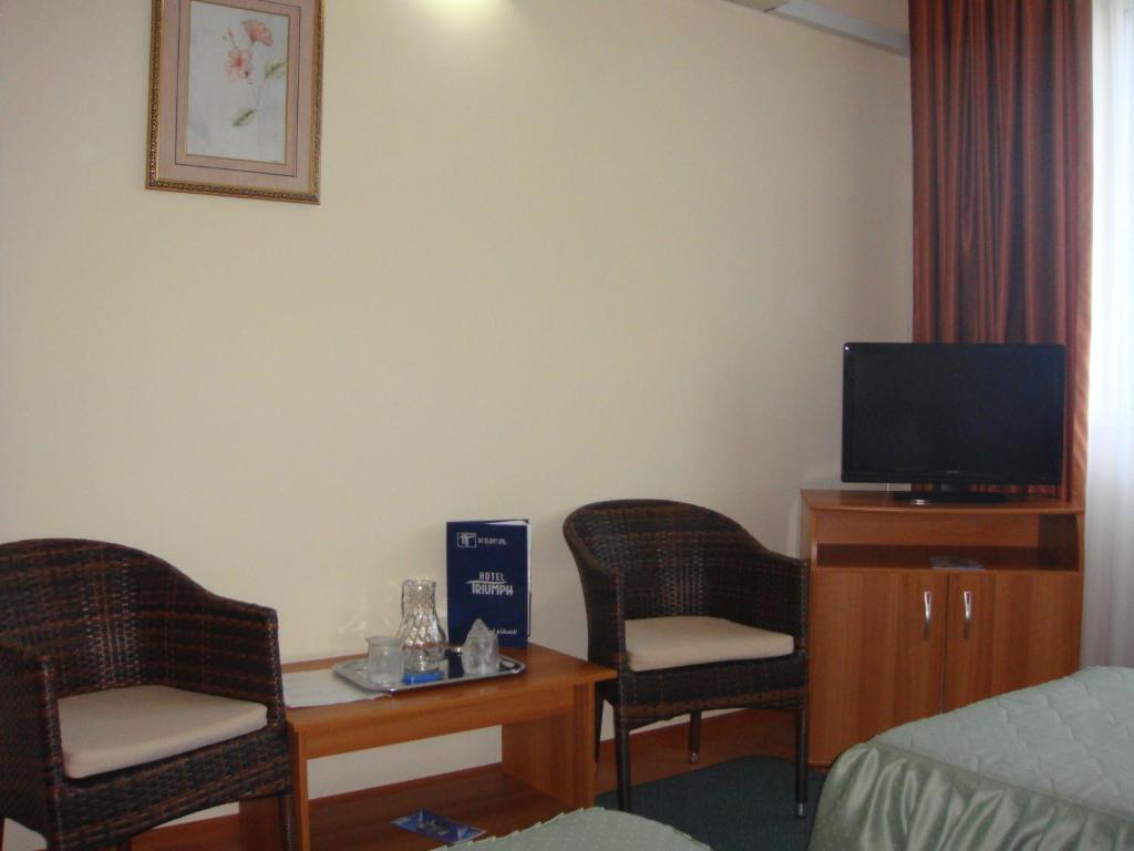 TV a/nebo společenská místnost v ubytování Hotel Triumph