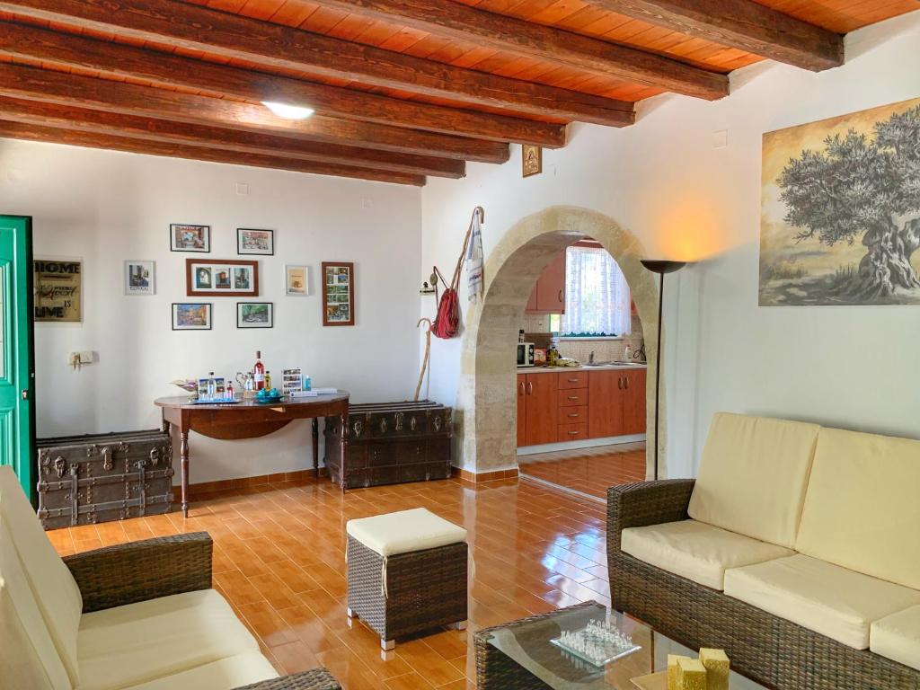 Posezení v ubytování Evaggelias Home Gavalochori