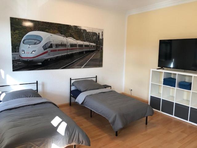 Postel nebo postele na pokoji v ubytování Ferienwohnung Nordluft