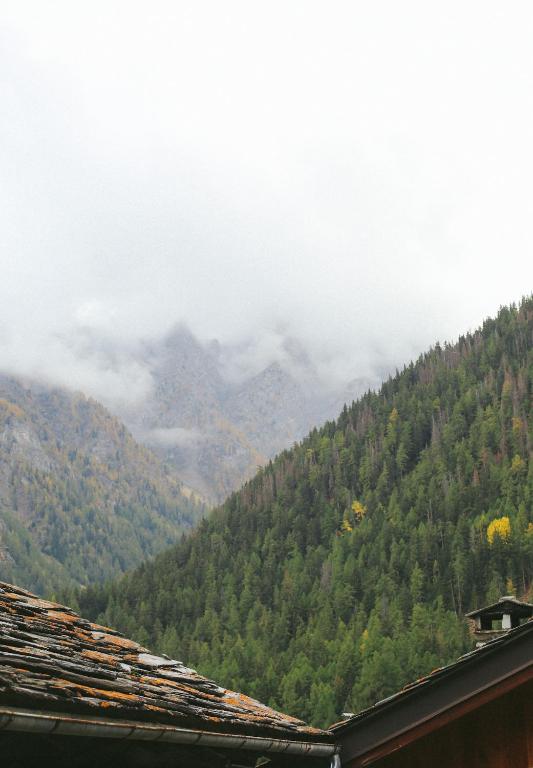 Vista generica sulle montagne o vista sulle montagne dall'interno dell'affittacamere