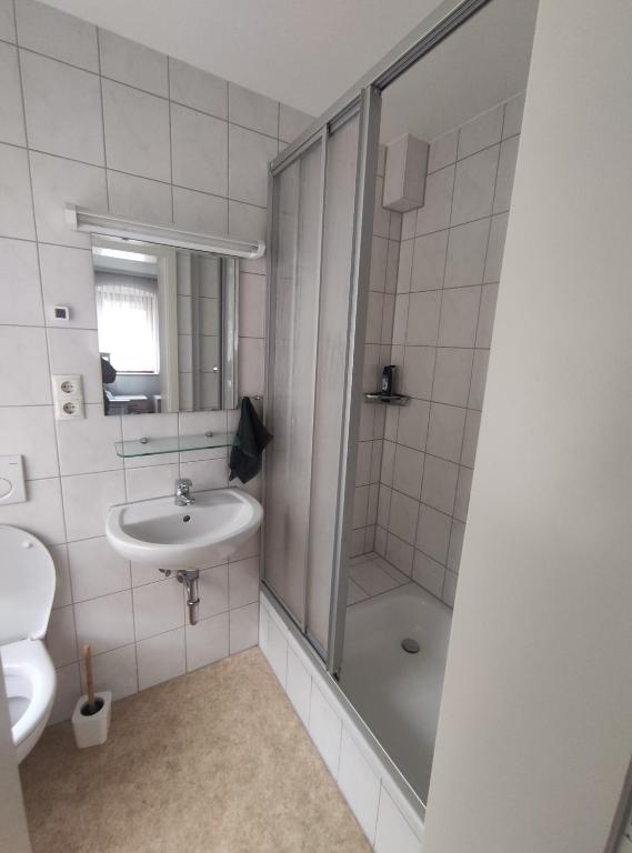 Koupelna v ubytování Gasthaus L&A Kunz