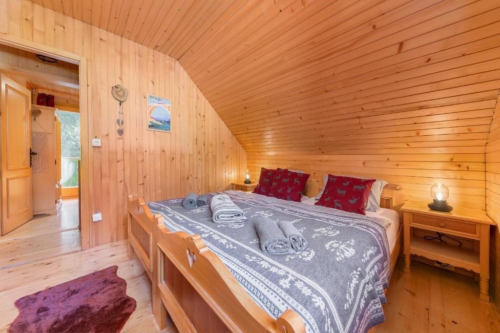 Postel nebo postele na pokoji v ubytování Chalet Trzinka - Triglav National Park