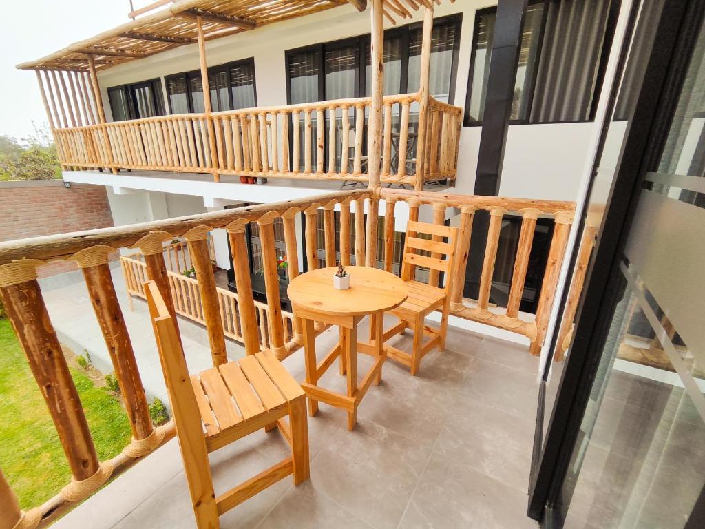 Balkón nebo terasa v ubytování Jalara Lunahuaná Hotel