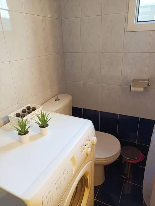 Łazienka w obiekcie Detached house with a lovely yard 5' walk from Metro Station Agios Dimitrios and METRO MALL