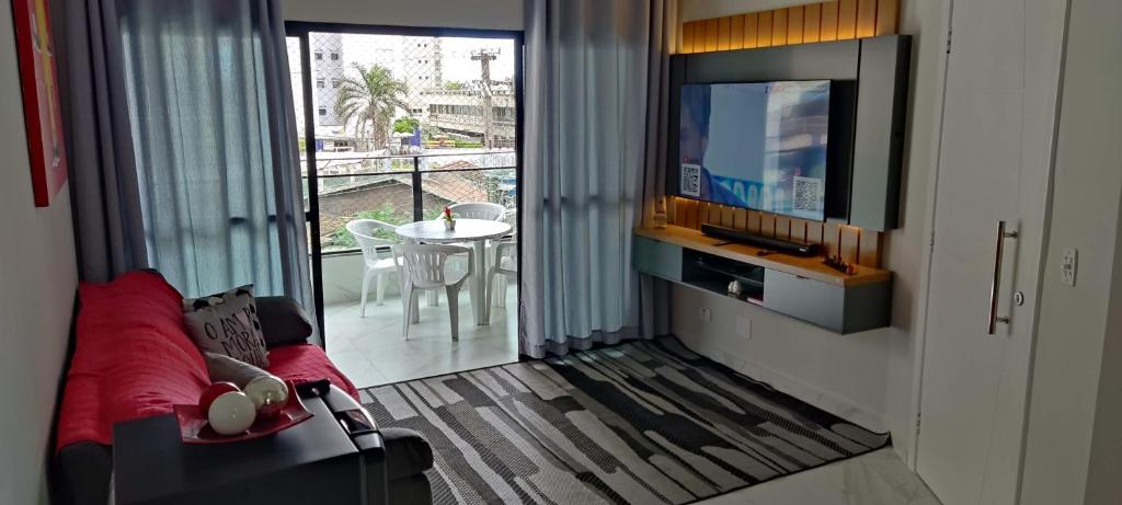 Кът за сядане в Apartamento Guarujá Astúrias