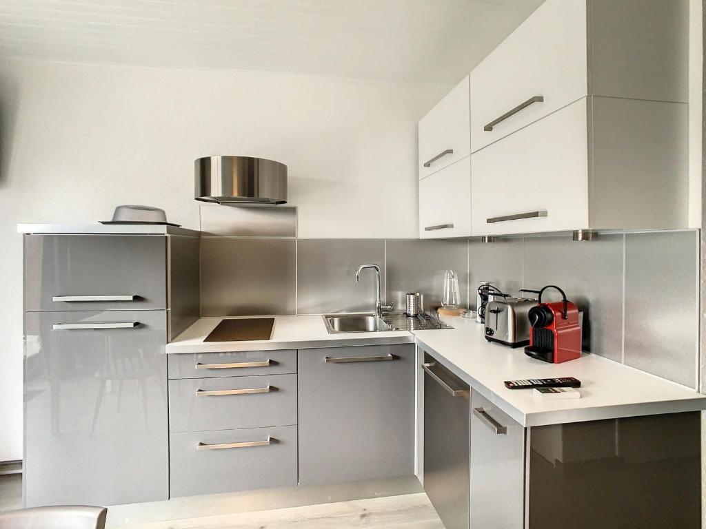 Kuchy&#x148;a alebo kuchynka v ubytovan&iacute; Studio La Toussuire, 1 pi&egrave;ce, 4 personnes - FR-1-416-214