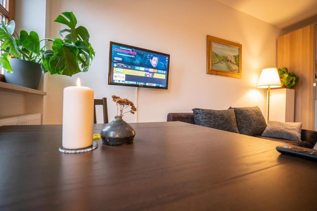 TV a/nebo společenská místnost v ubytování Gemütliches Apartment im wunderschönen Kallmünz