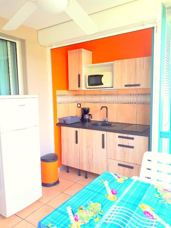 Kuchyň nebo kuchyňský kout v ubytování Color Garden - Studio Martinique