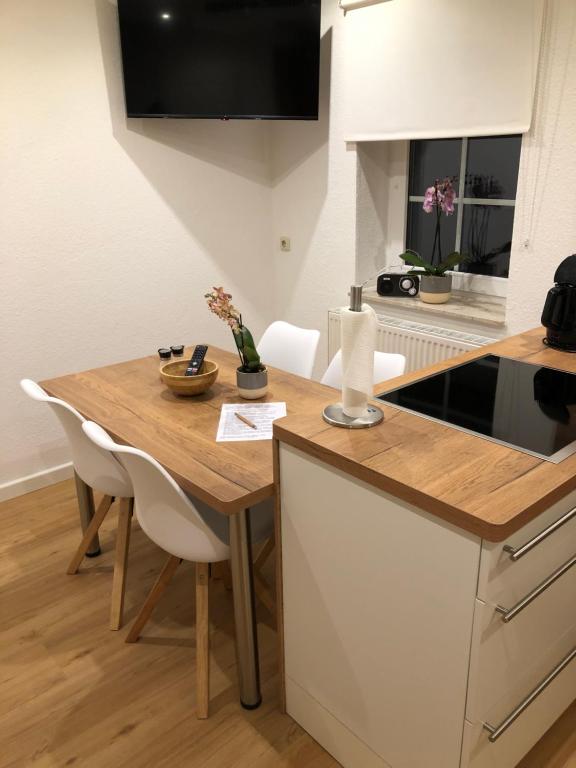 Kuchyň nebo kuchyňský kout v ubytování Ferienwohnung Giese
