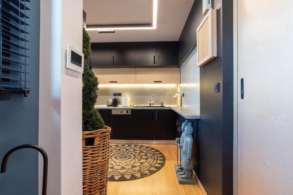 Kuchnia lub aneks kuchenny w obiekcie Athens Skyline Loft