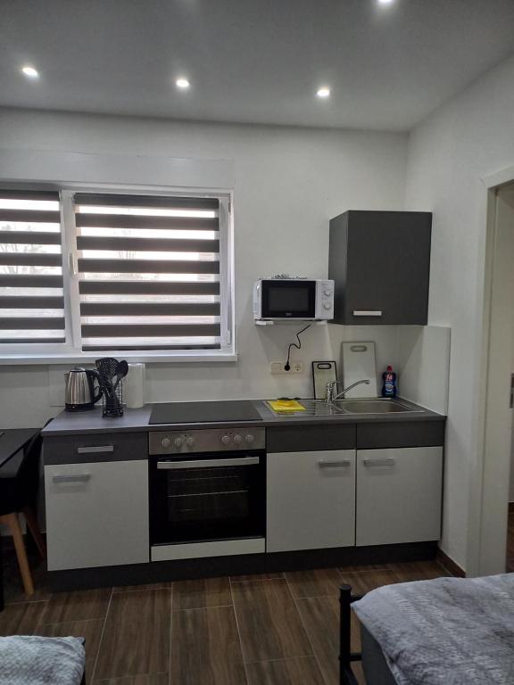 Η κουζίνα ή μικρή κουζίνα στο Appartement für Monteure Nr 3