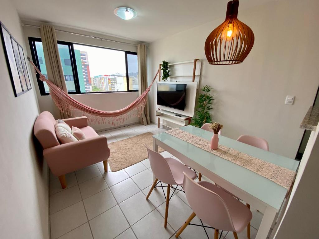 Apartment Lindo Quarto e Sala, a uma quadra da Praia e com vista pro