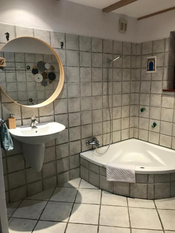 Kúpeľňa v ubytovaní Domek nad potokiem