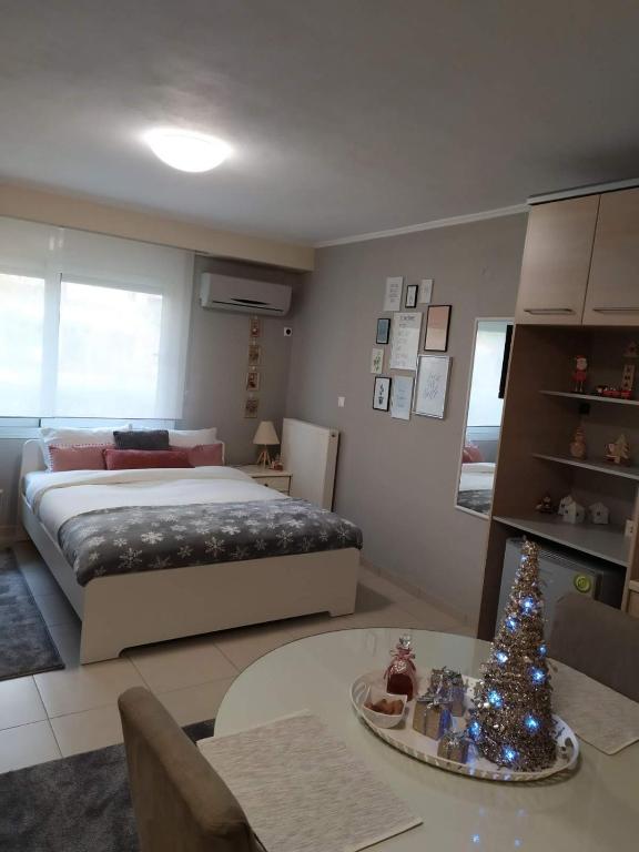 Postel nebo postele na pokoji v ubytování Perfect Location το τέλειο μέρος για τις αποδράσεις σας!!!