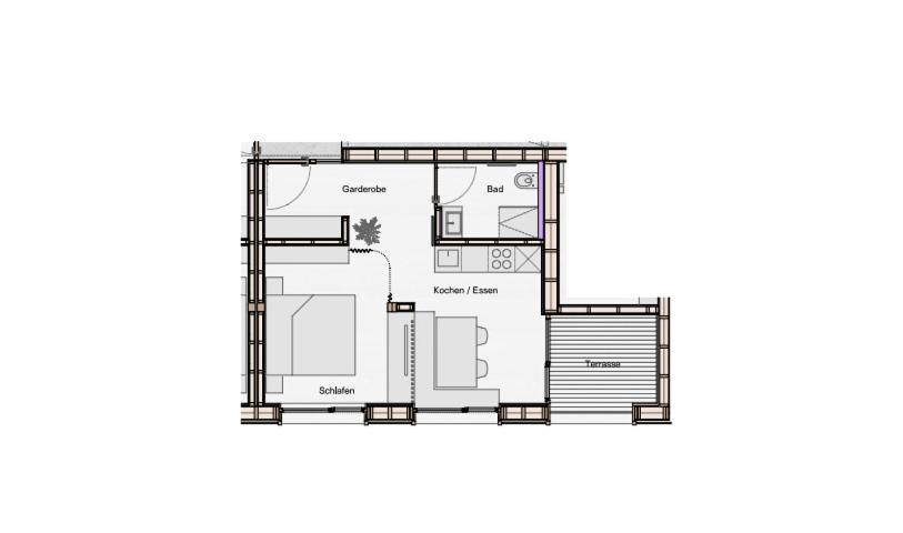 Půdorys ubytování Haus im WALDner