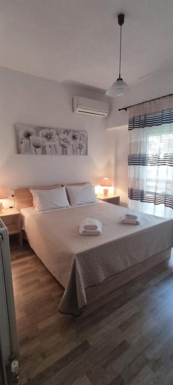 Postel nebo postele na pokoji v ubytování Meteora Mandras House