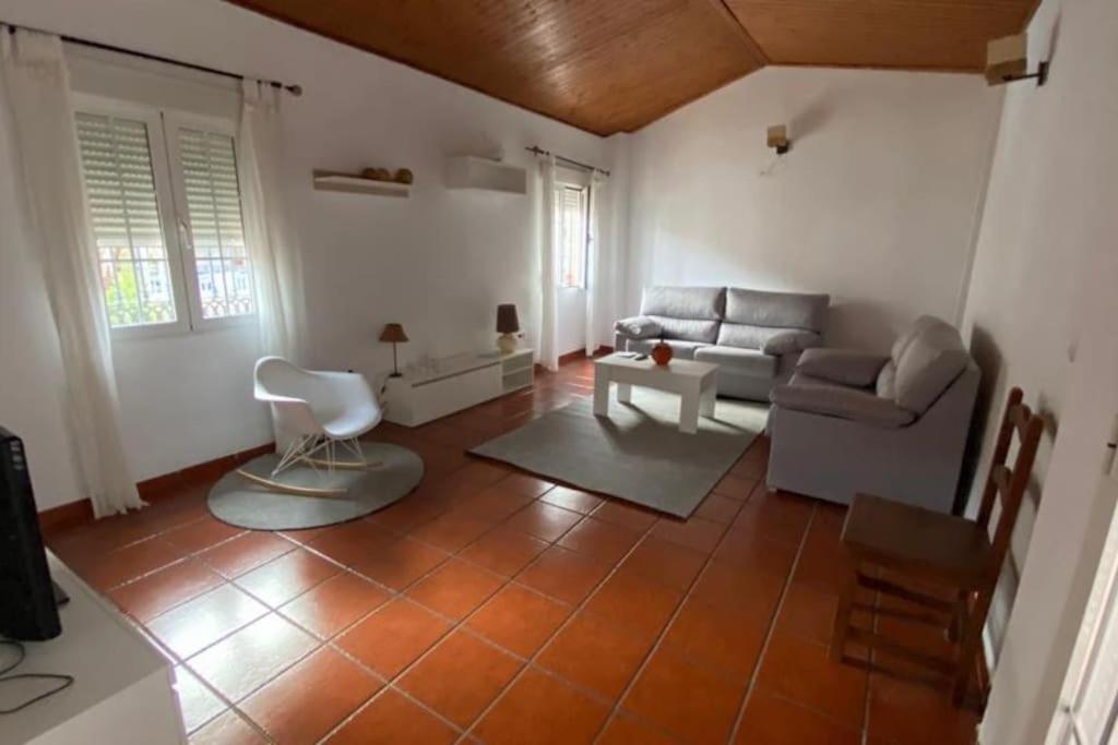 uma sala de estar com um sofá e uma cadeira em Casa del Aceite de Oliva Virgen Extra em Jaén
