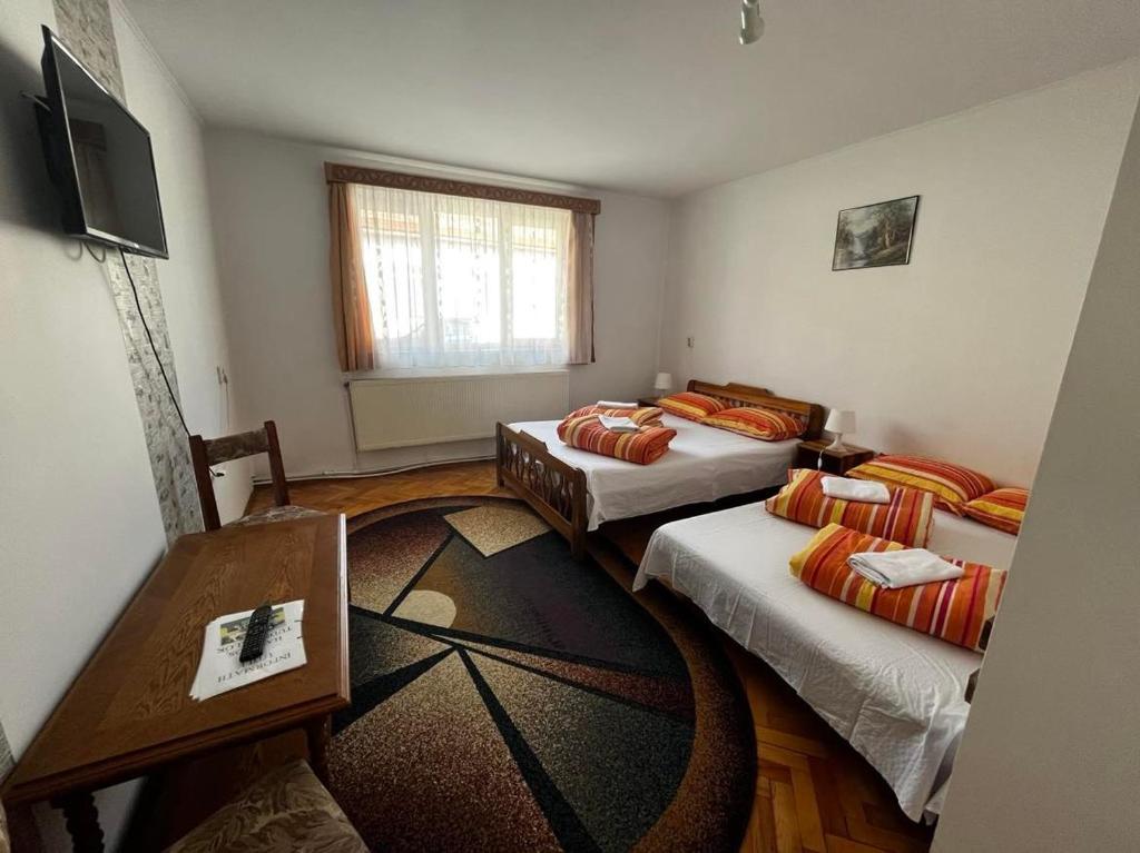 Postel nebo postele na pokoji v ubytování Casa de oaspeti Anciupi Vendeghaz