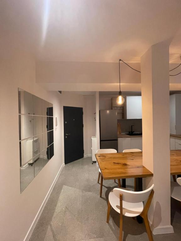 Kuchyň nebo kuchyňský kout v ubytování Apartament Mony