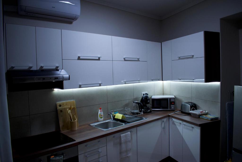 Kuchyňa alebo kuchynka v ubytovaní Gerti Apartman 2