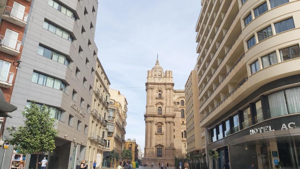 Nespecifikovaný výhled na destinaci Málaga nebo výhled na město při pohledu z apartmánu