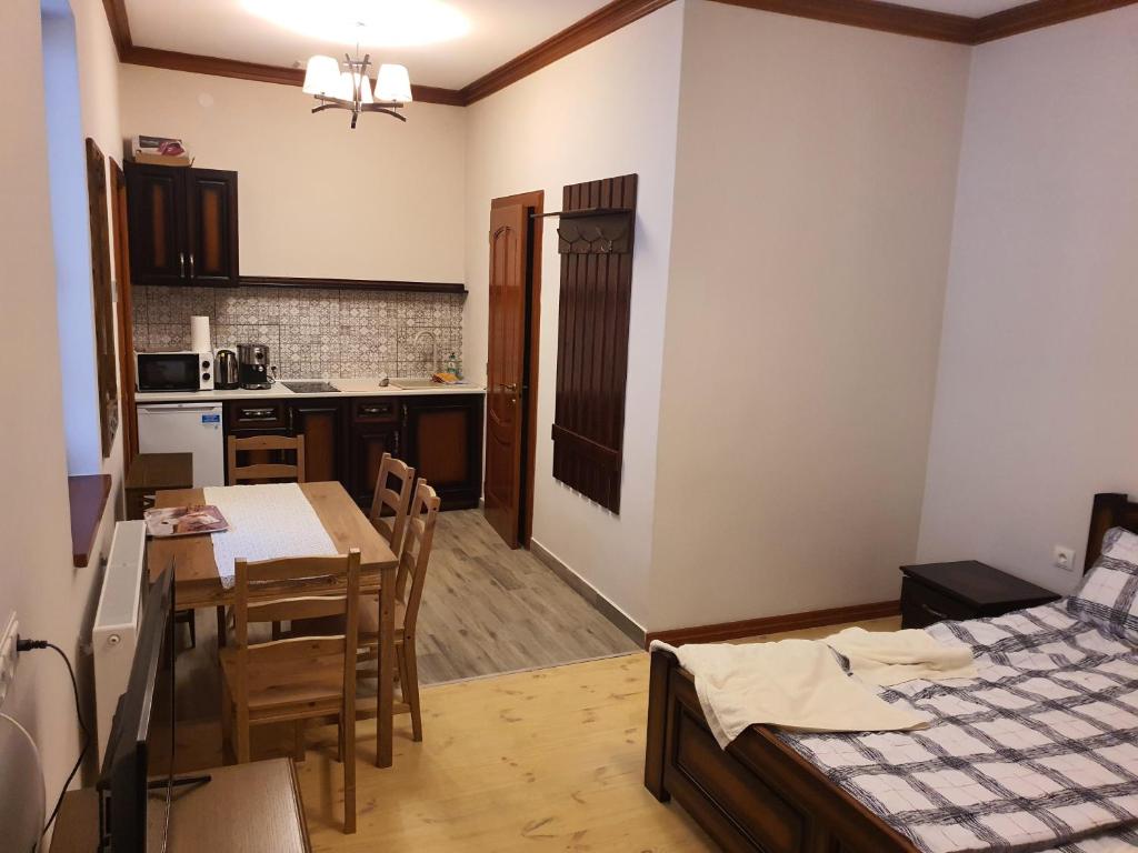 Kuchyň nebo kuchyňský kout v ubytování Bereg-Travel