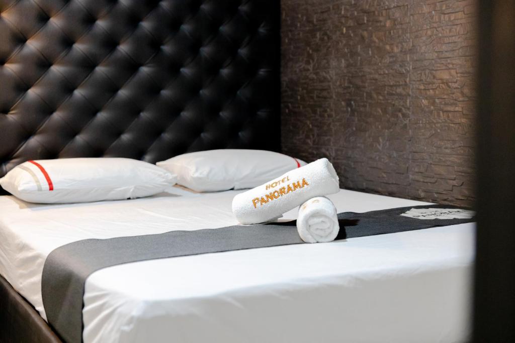 Cama o camas de una habitación en Hotel Panorama Medellín