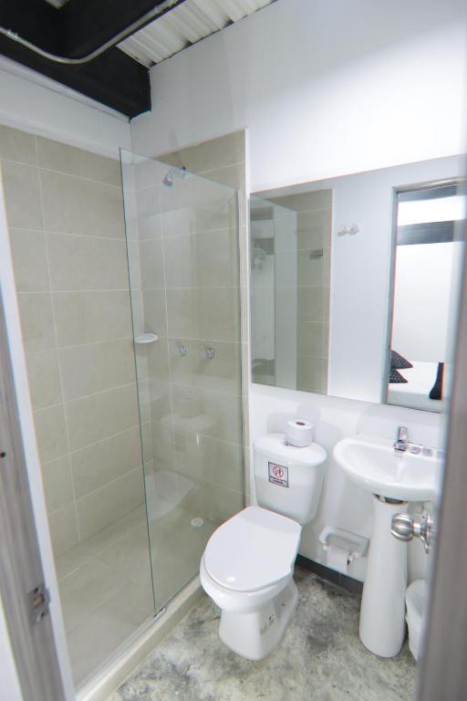 Koupelna v ubytování Hotel Casa Malibú