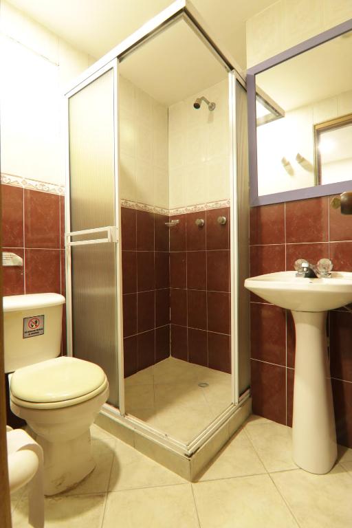 Koupelna v ubytování Hotel Casa Malibú
