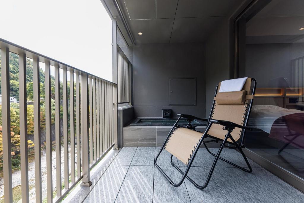 Balkón nebo terasa v ubytování Minakami Onsen Aratashi Minakami