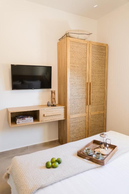 TV a/nebo společenská místnost v ubytování Magnolia Villas Thassos