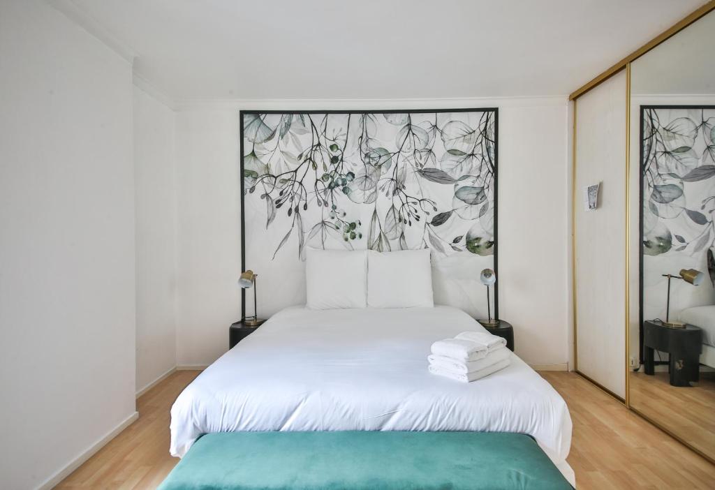 Posteľ alebo postele v izbe v ubytovaní 22#Appartement 6Pers#Sèvres-Lecourbe#Necker