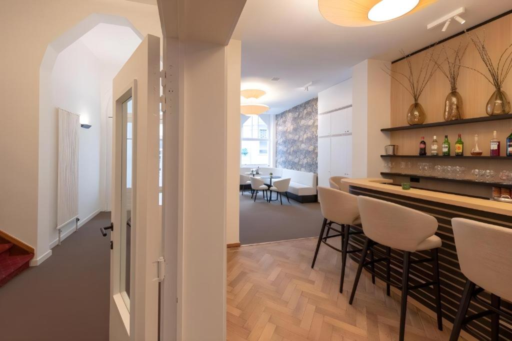 Kuchyň nebo kuchyňský kout v ubytování Hotel Louisa